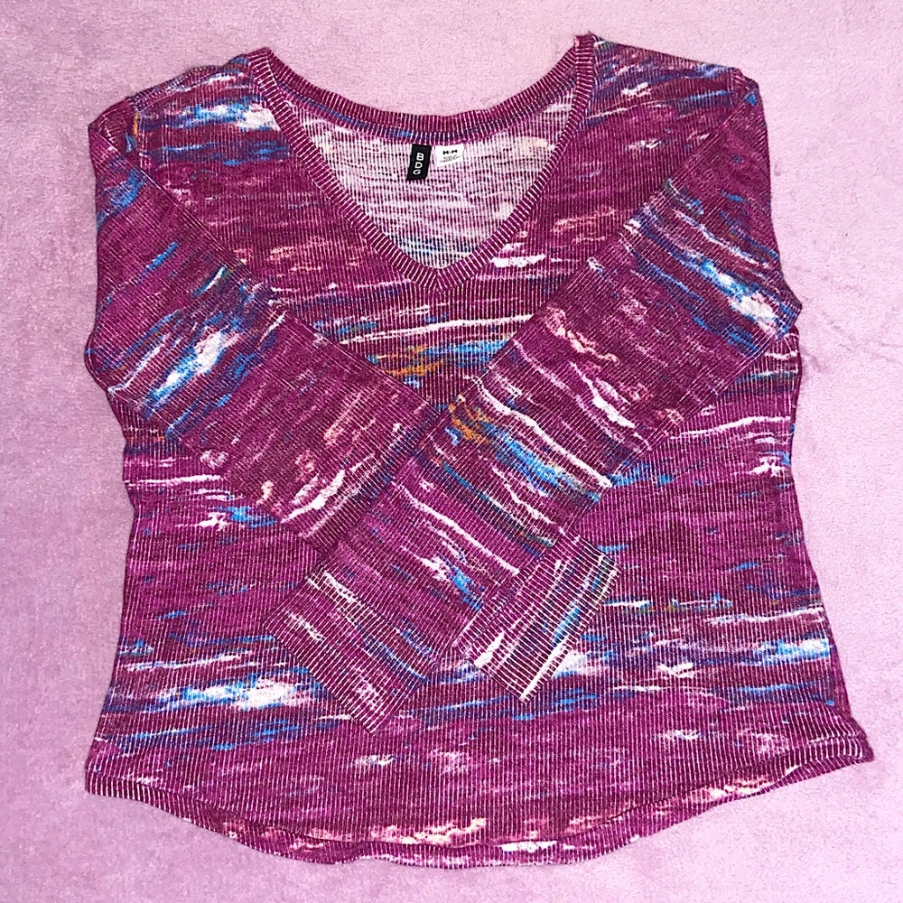 Women’s BDG Purple V-Neck Long Sleeved Shirt Size Medium
